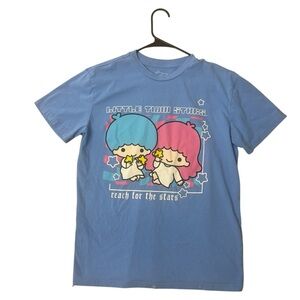 Sanrio Blue Short Sleeve Tee with Cartoon Graphic